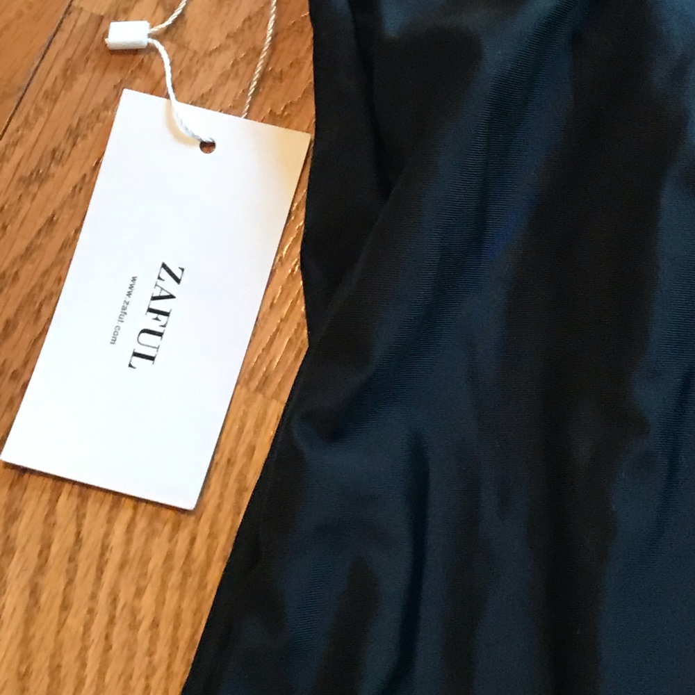 NWT Zaful Black Spaghetti Strap Swimsuit (L) - Picture 2 of 16